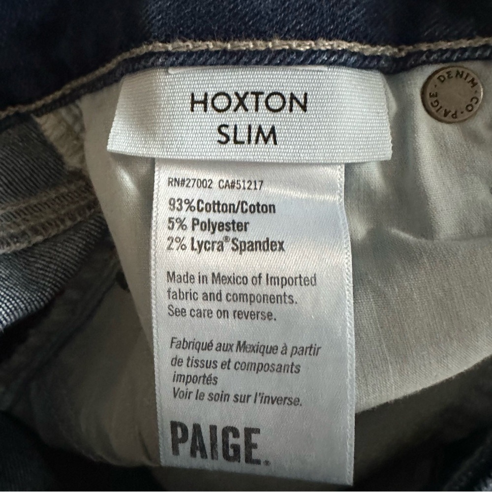 PAIGE Hoxton Slim Jeans Dori Distressed Dark Wash Women's Size 26 - Picture 5 of 8